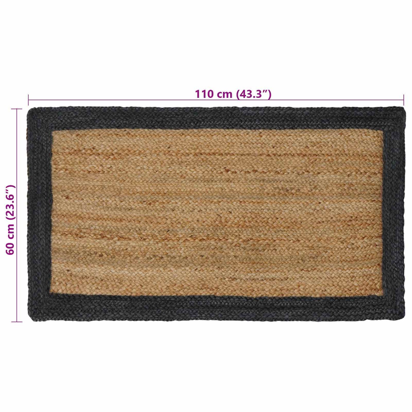 Tappeti per area Rettangolare Naturale e Grigio 60 x 110 cm | homemem39