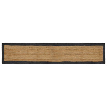 Tappeti per area Naturale e Grigio Scuro 80 x 400 cm Juta | homemem39