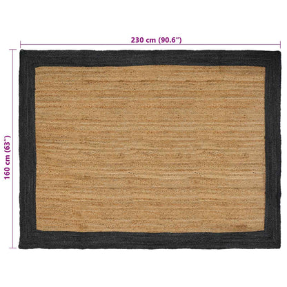 Tappeti per area Naturale e Grigio Scuro 160 x 230 cm Juta | homemem39