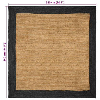 Tappeti per area Naturale e Grigio Scuro 240 x 240 cm Juta | homemem39