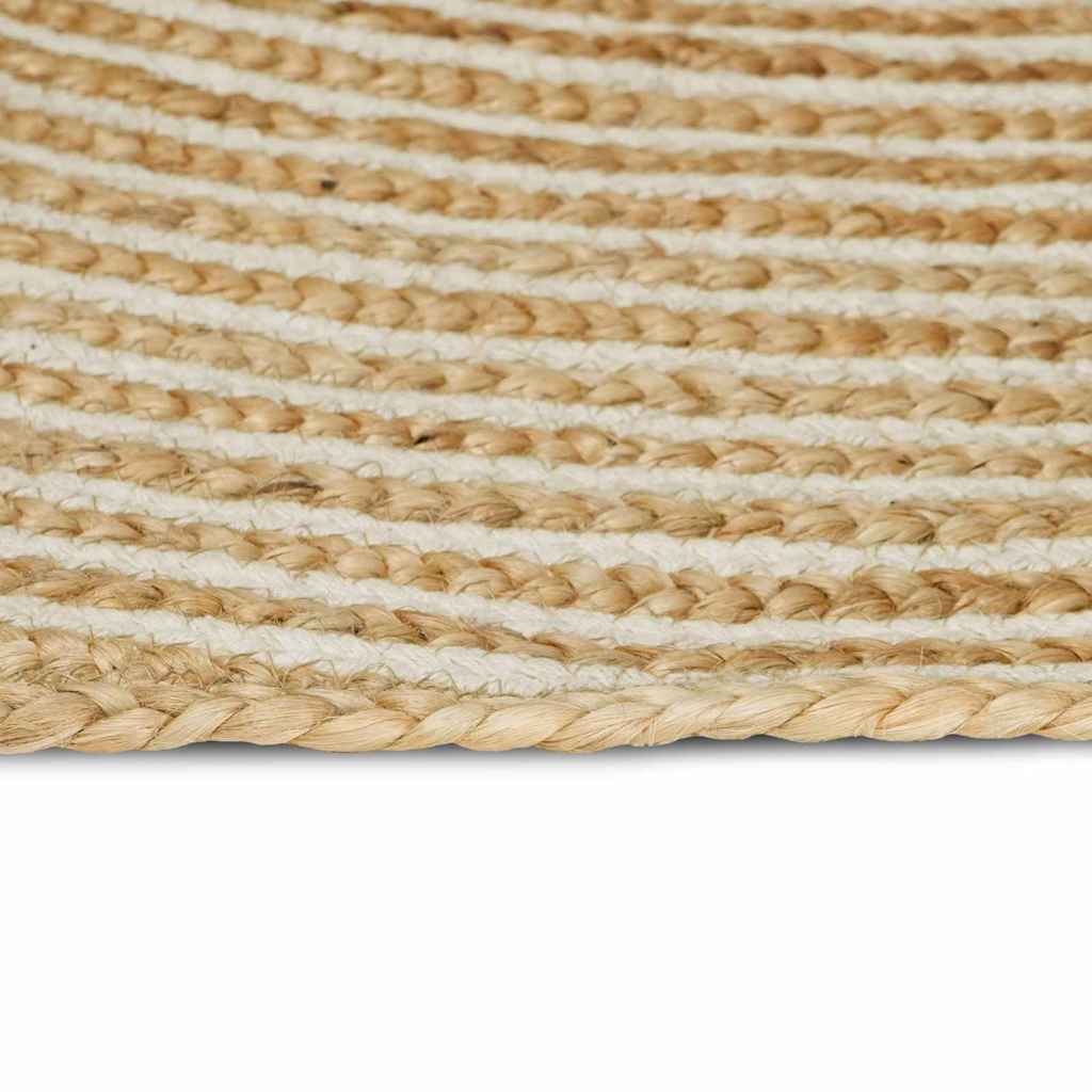 Tappeto Naturale e Bianco 80 x 300 cm Juta