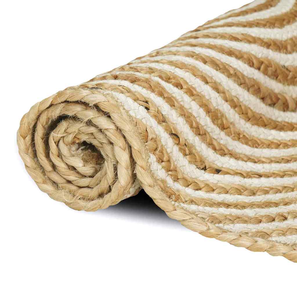 Tappeto Naturale e Bianco 160 x 230 cm Juta