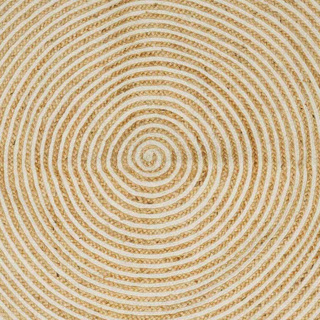Tappeto Naturale e Bianco 300 x 300 cm Juta