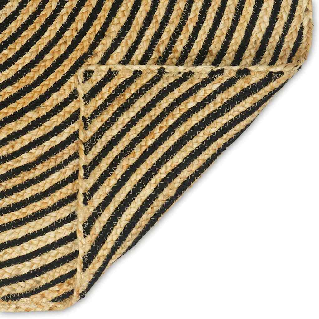 Tappeto Naturale e Nero 80 x 200 cm Juta