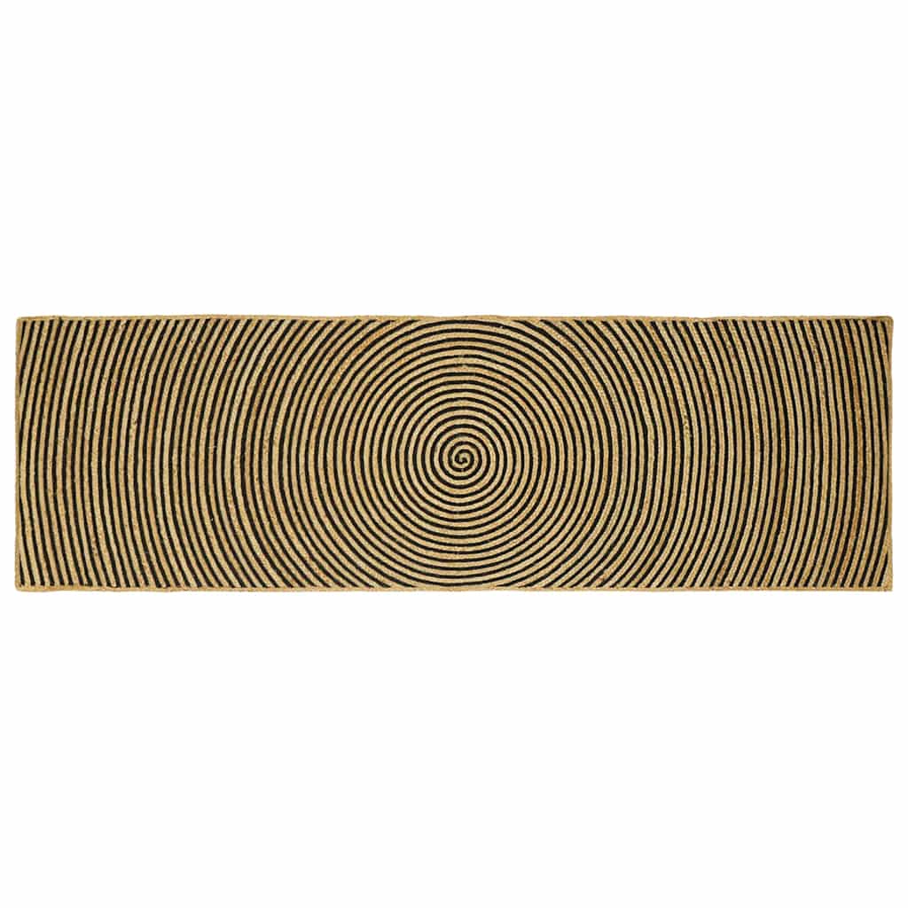 Tappeto Naturale e Nero 80 x 250 cm Juta | homemem39