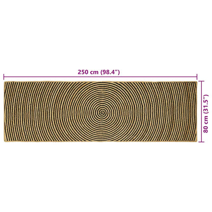 Tappeto Naturale e Nero 80 x 250 cm Juta | homemem39