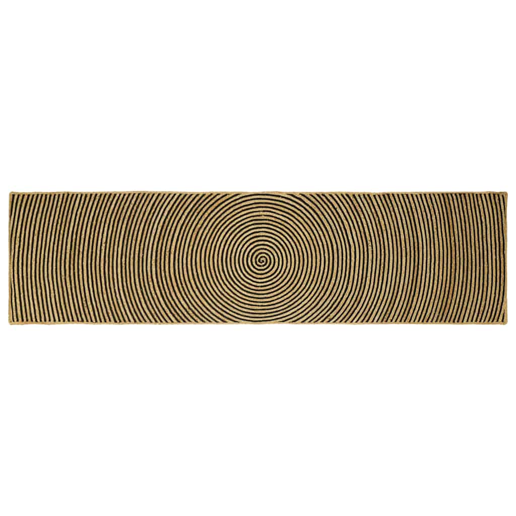 Tappeto Naturale e Nero 80 x 300 cm Juta | homemem39