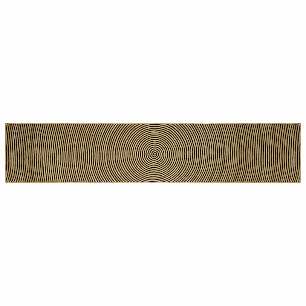 Tappeto Naturale e Nero 80 x 400 cm Juta | homemem39