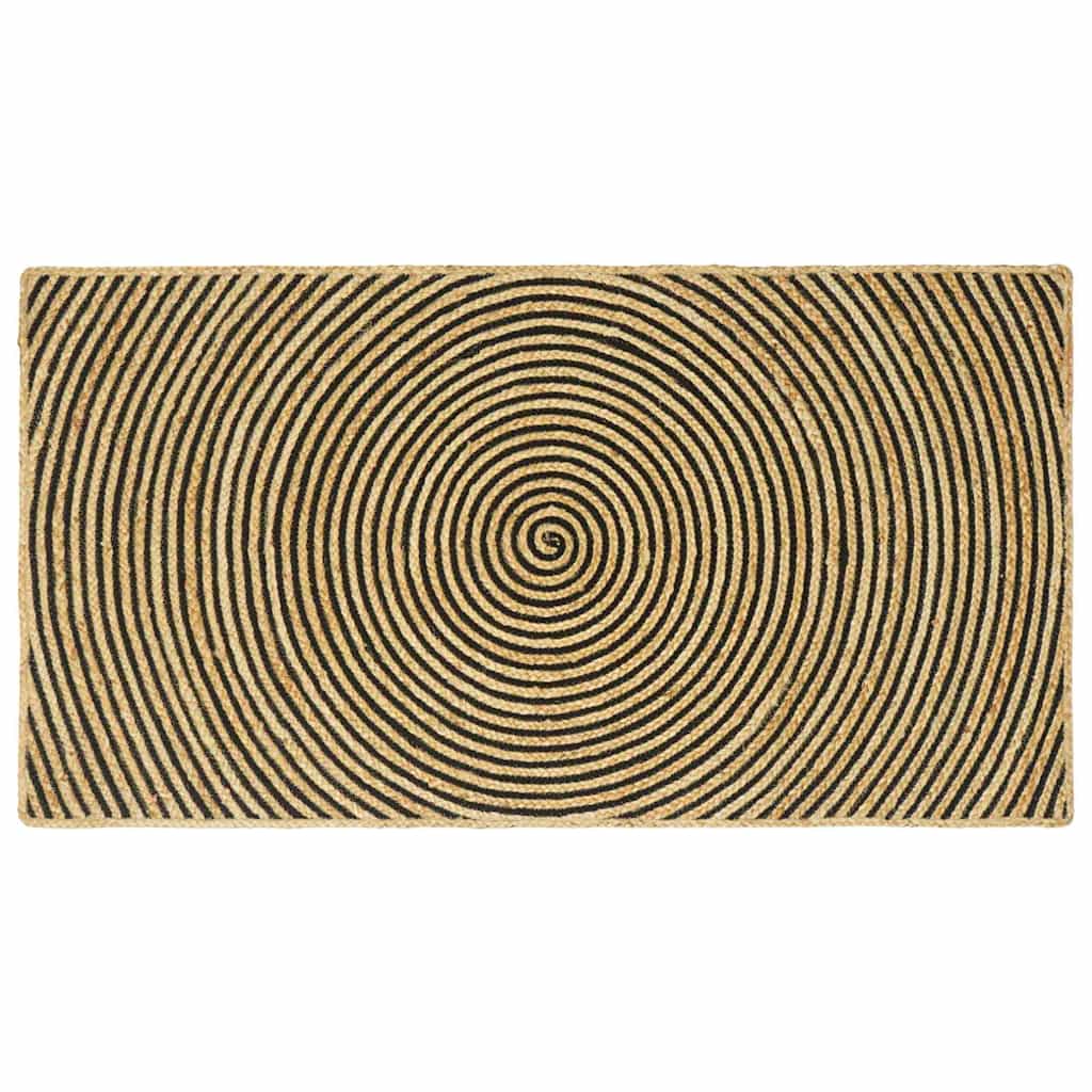 Tappeto Naturale e Nero 100 x 200 cm Juta