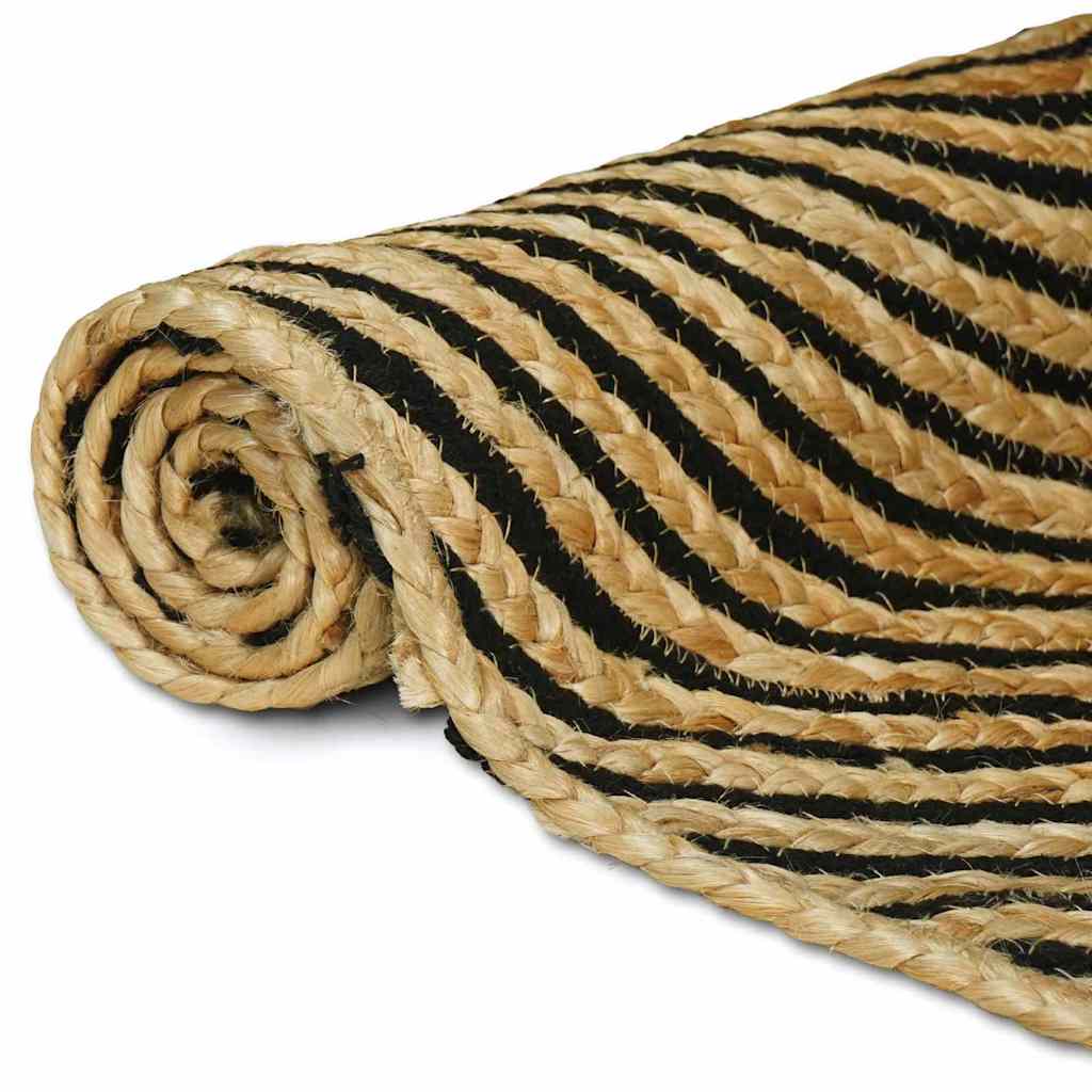 Tappeto Naturale e Nero 120 x 120 cm Juta | homemem39