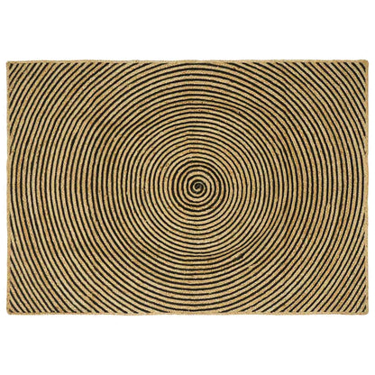 Tappeto Naturale e Nero 120 x 170 cm Juta | homemem39