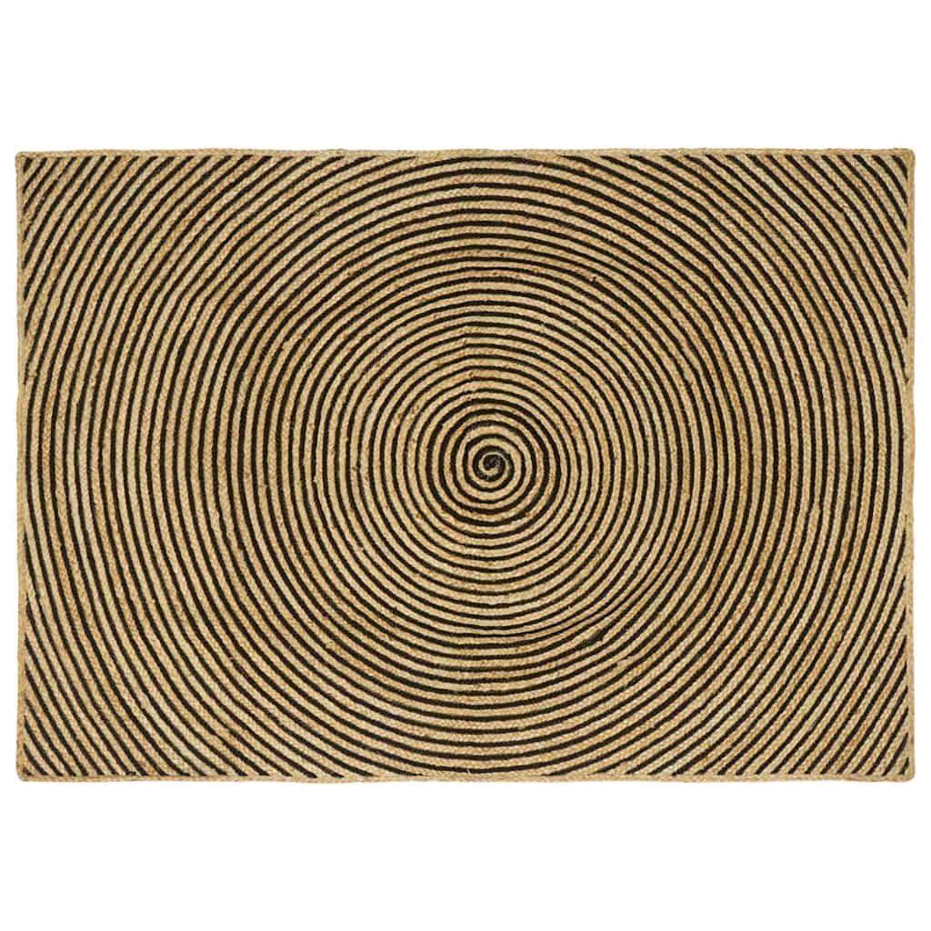 Tappeto Naturale e Nero 140 x 200 cm Juta | homemem39