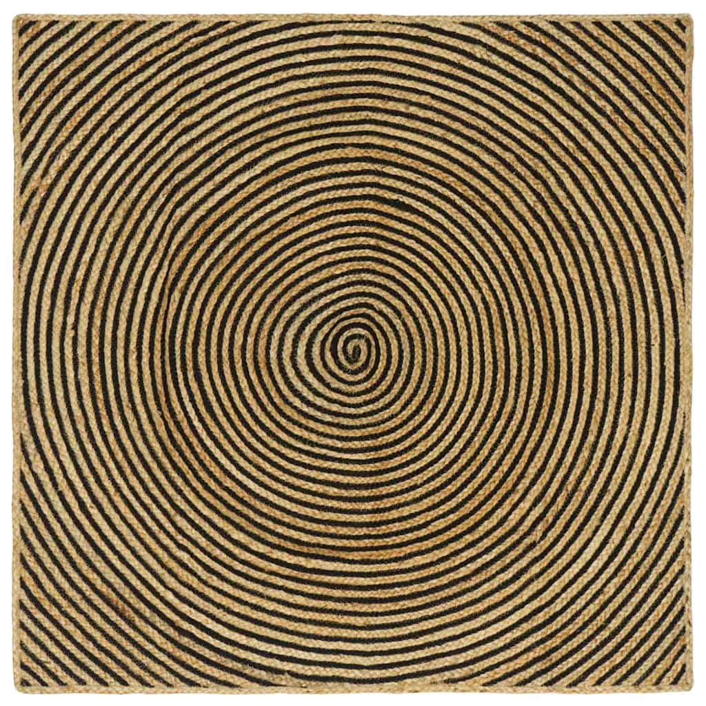 Tappeto Naturale e Nero 160 x 160 cm Juta | homemem39