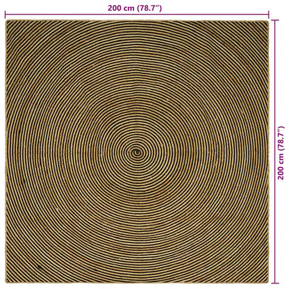 Tappeto Naturale e Nero 200 x 200 cm Juta | homemem39