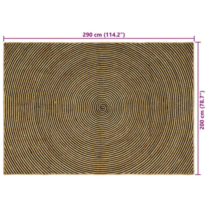 Tappeto Naturale e Nero 200 x 290 cm Juta | homemem39