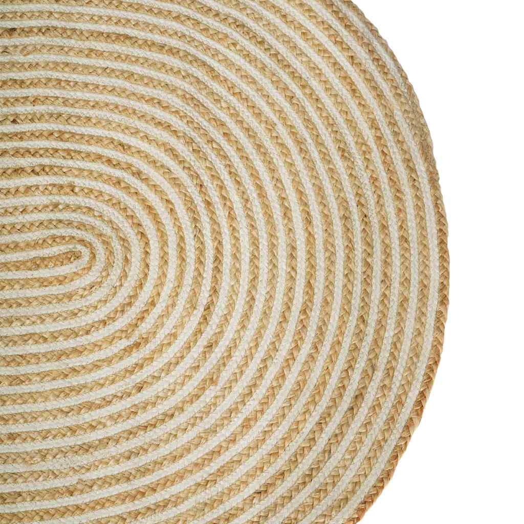 Tappeto Naturale e Bianco 122 x 183 cm Juta