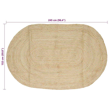 Tappeto Naturale e Bianco 152 x 245 cm Juta