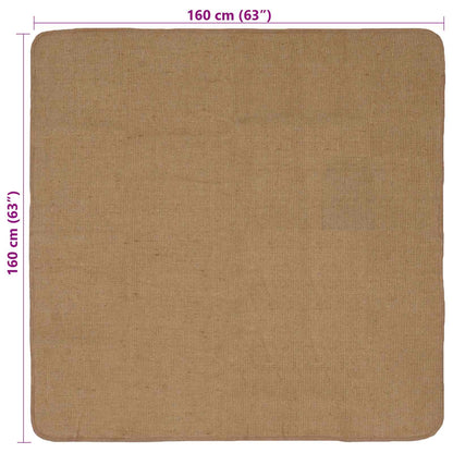 Tappeto da Area Marrone Chiaro 160 x 160 cm Juta