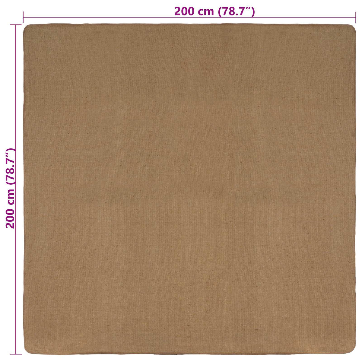 Tappeto da Area Marrone Chiaro 200 x 200 cm Juta