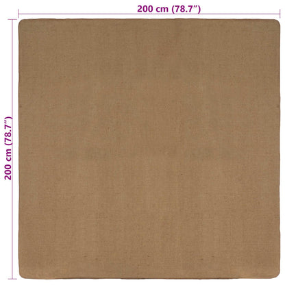 Tappeto da Area Marrone Chiaro 200 x 200 cm Juta