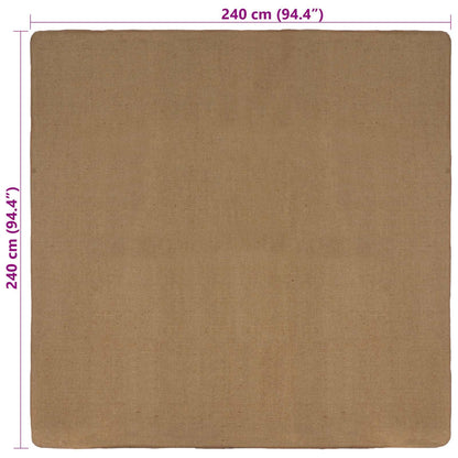 Tappeto da Area Marrone Chiaro 240 x 240 cm Juta