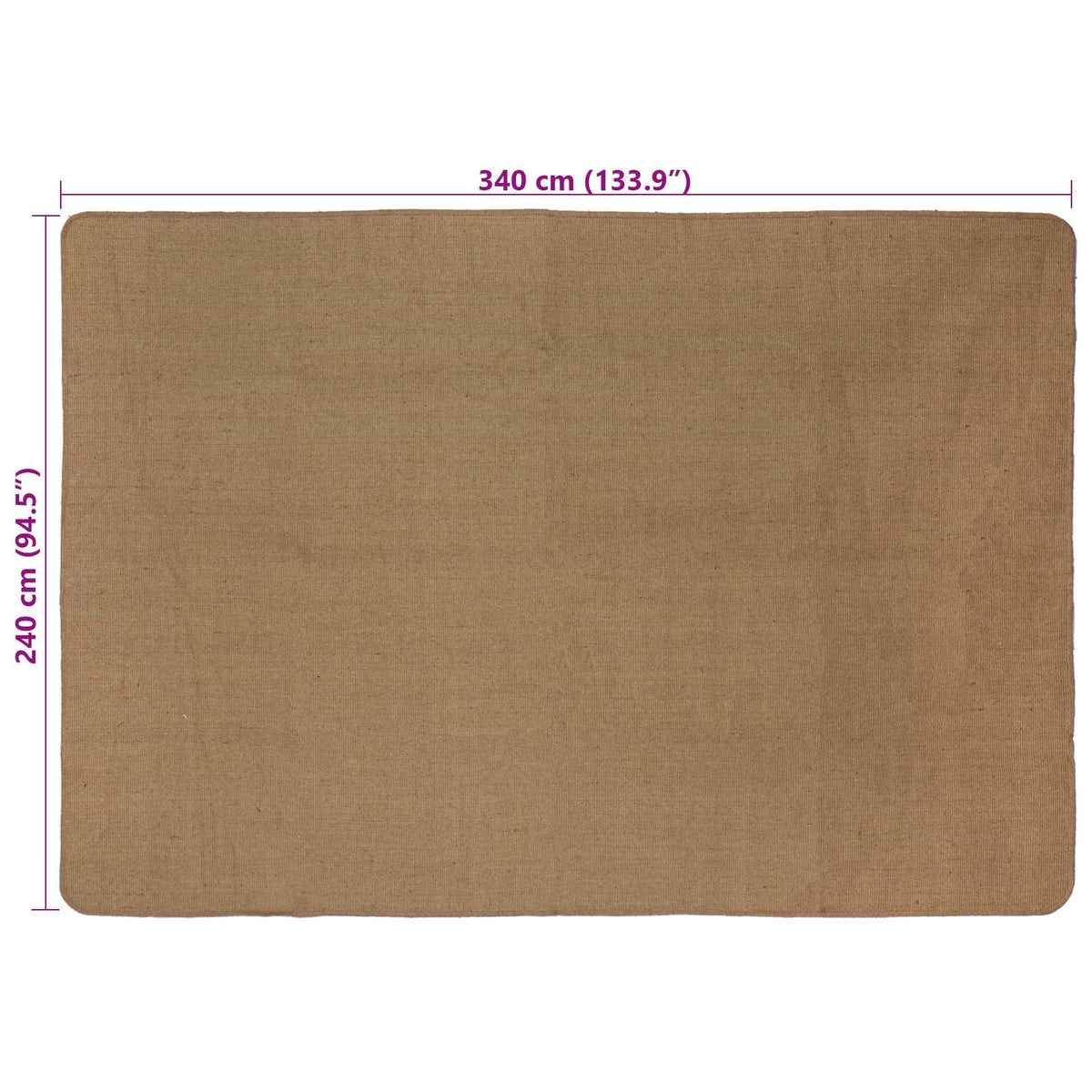 Tappeto da Area Marrone Chiaro 240 x 340 cm Juta