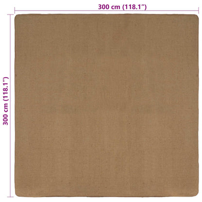 Tappeto da Area Marrone Chiaro 300 x 300 cm Juta