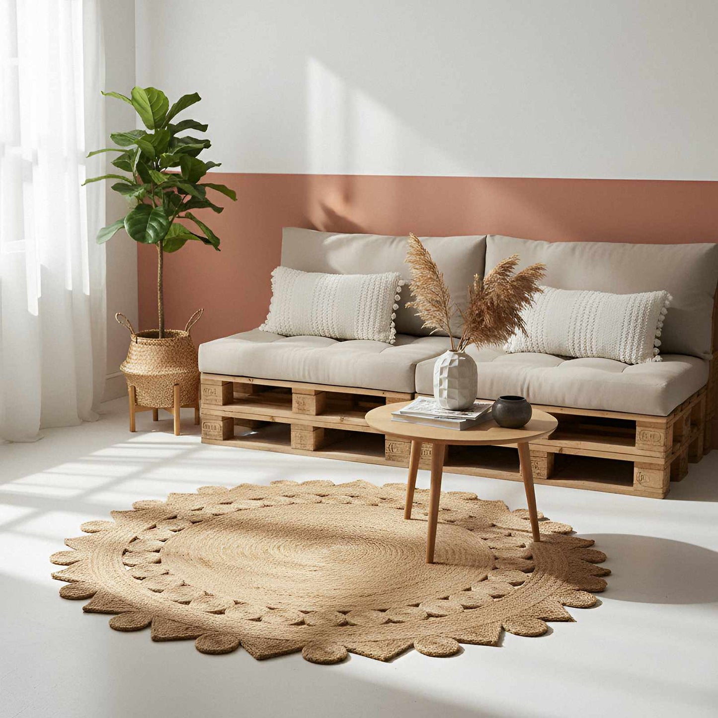 Tappeto Marrone Ø 210 cm Juta