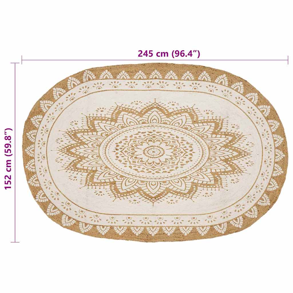 Tappeto Marrone 152 x 245 cm Juta - homemem39