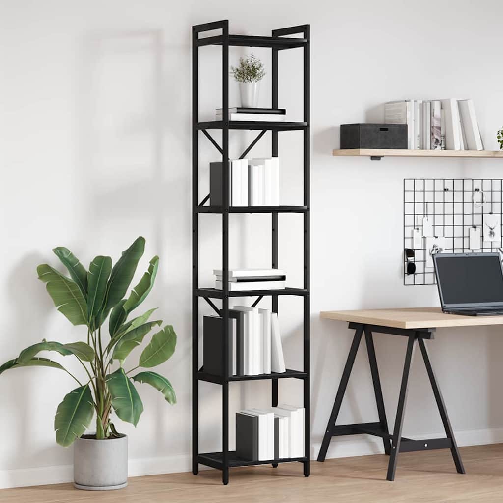 Libreria Rovere nero 40 x 30 x 188 cm Legno multistrato