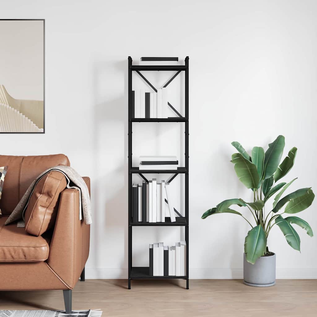 Libreria Rovere Nero 40 x 30 x 155 cm Legno multistrato | homemem39