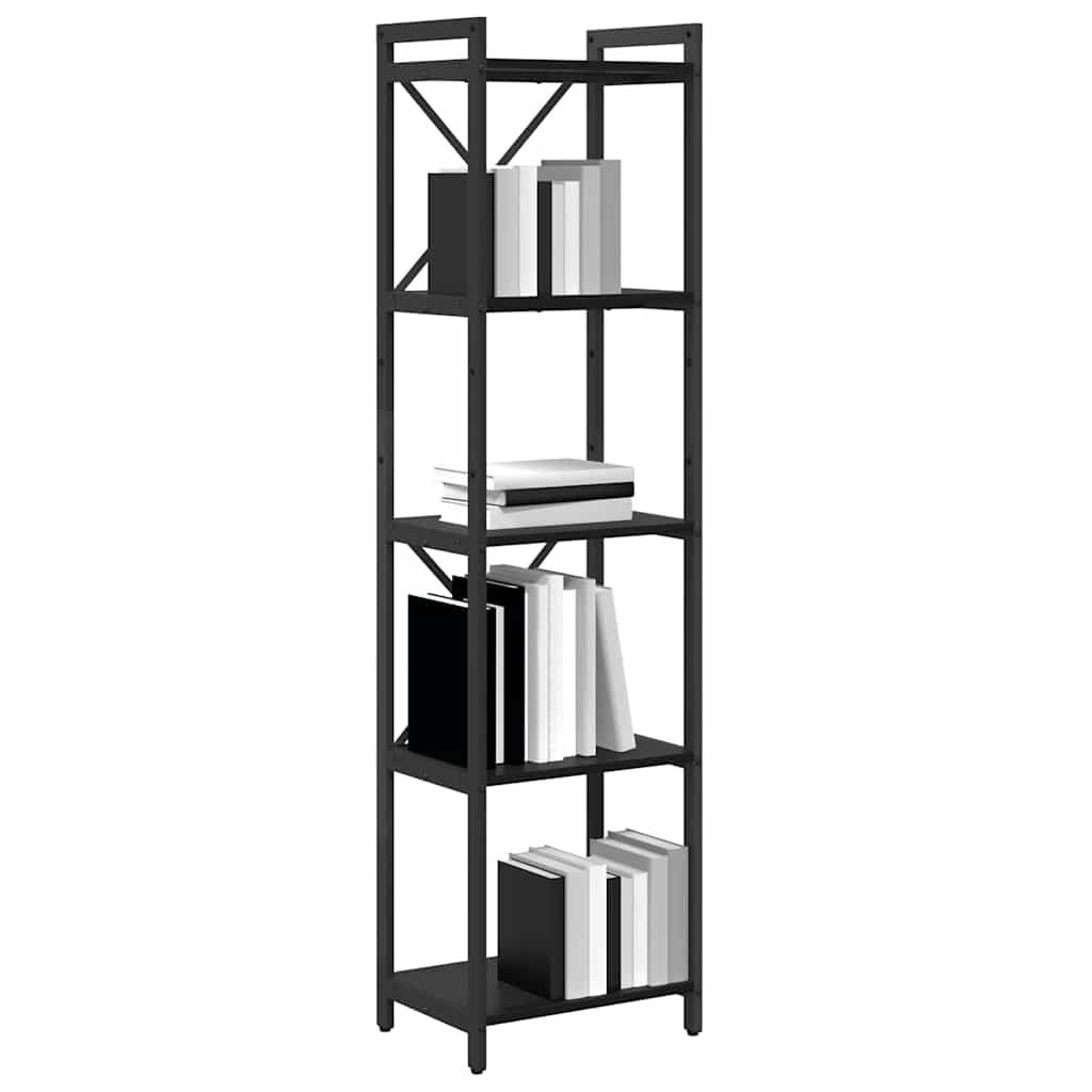 Libreria Rovere Nero 40 x 30 x 155 cm Legno multistrato | homemem39