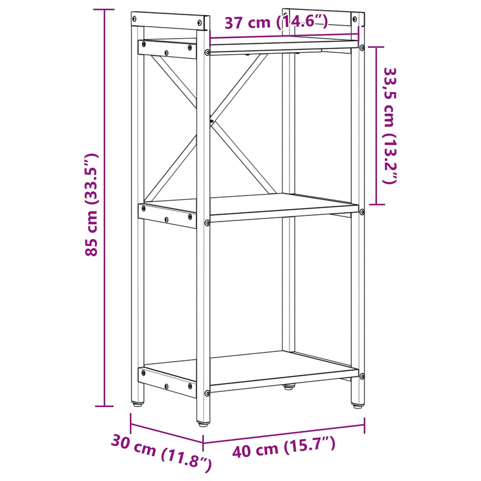 Libreria Rovere Sonoma 40 x 30 x 85 cm Legno multistrato | homemem39