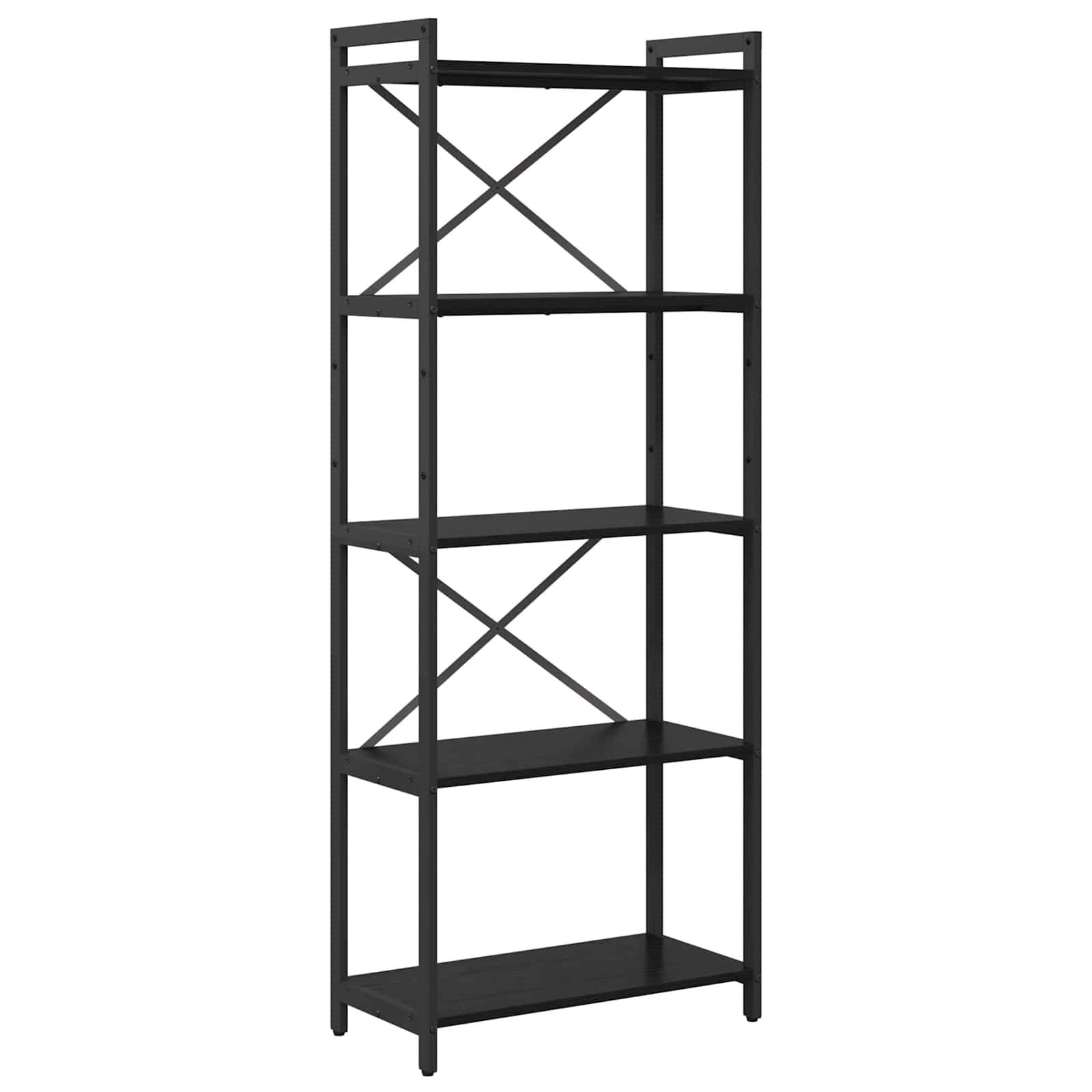 Libreria Rovere Nero 60 x 30 x 155 cm Legno multistrato | homemem39