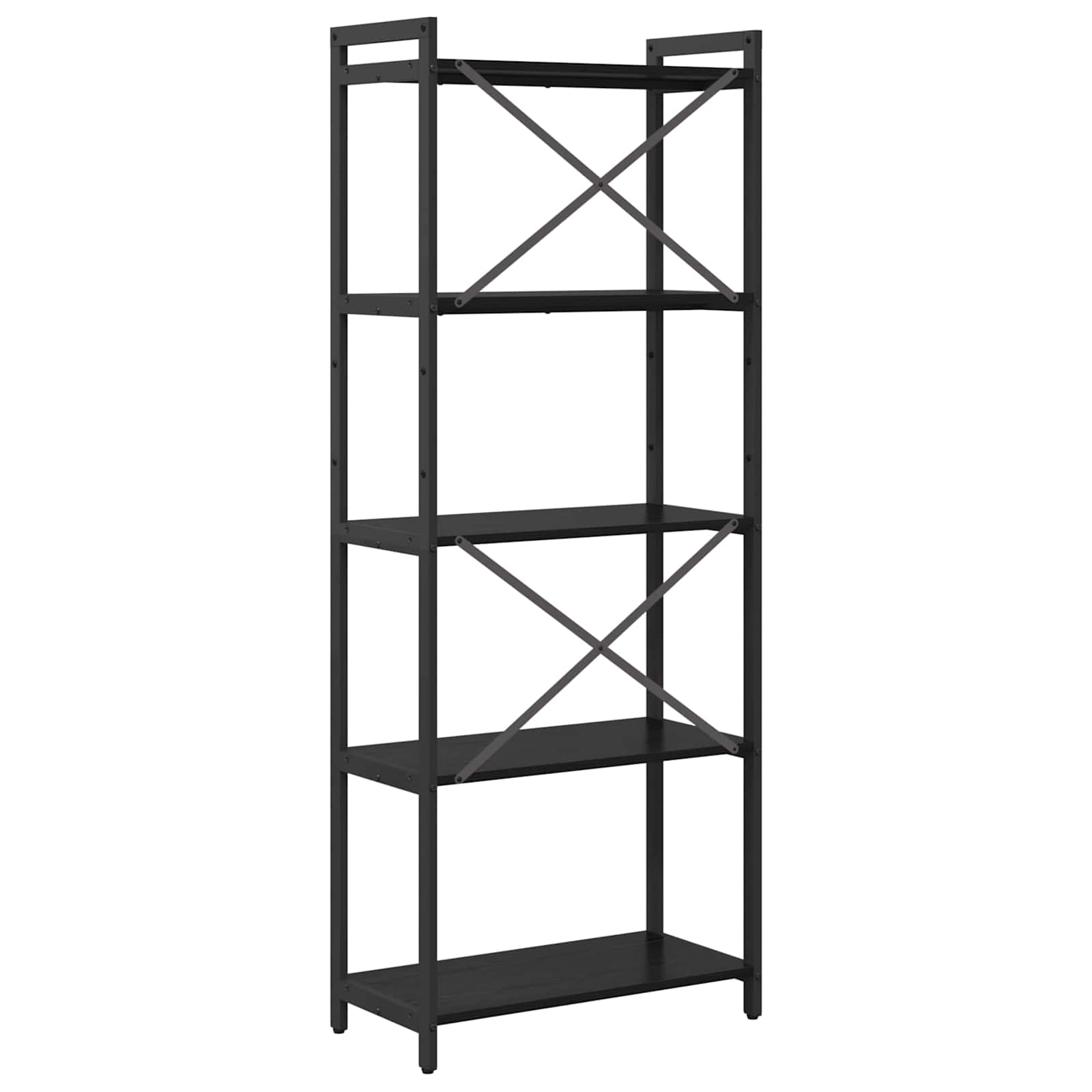 Libreria Rovere Nero 60 x 30 x 155 cm Legno multistrato | homemem39