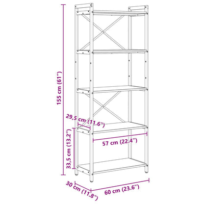 Libreria Rovere Sonoma 60 x 30 x 155 cm Legno multistrato | homemem39
