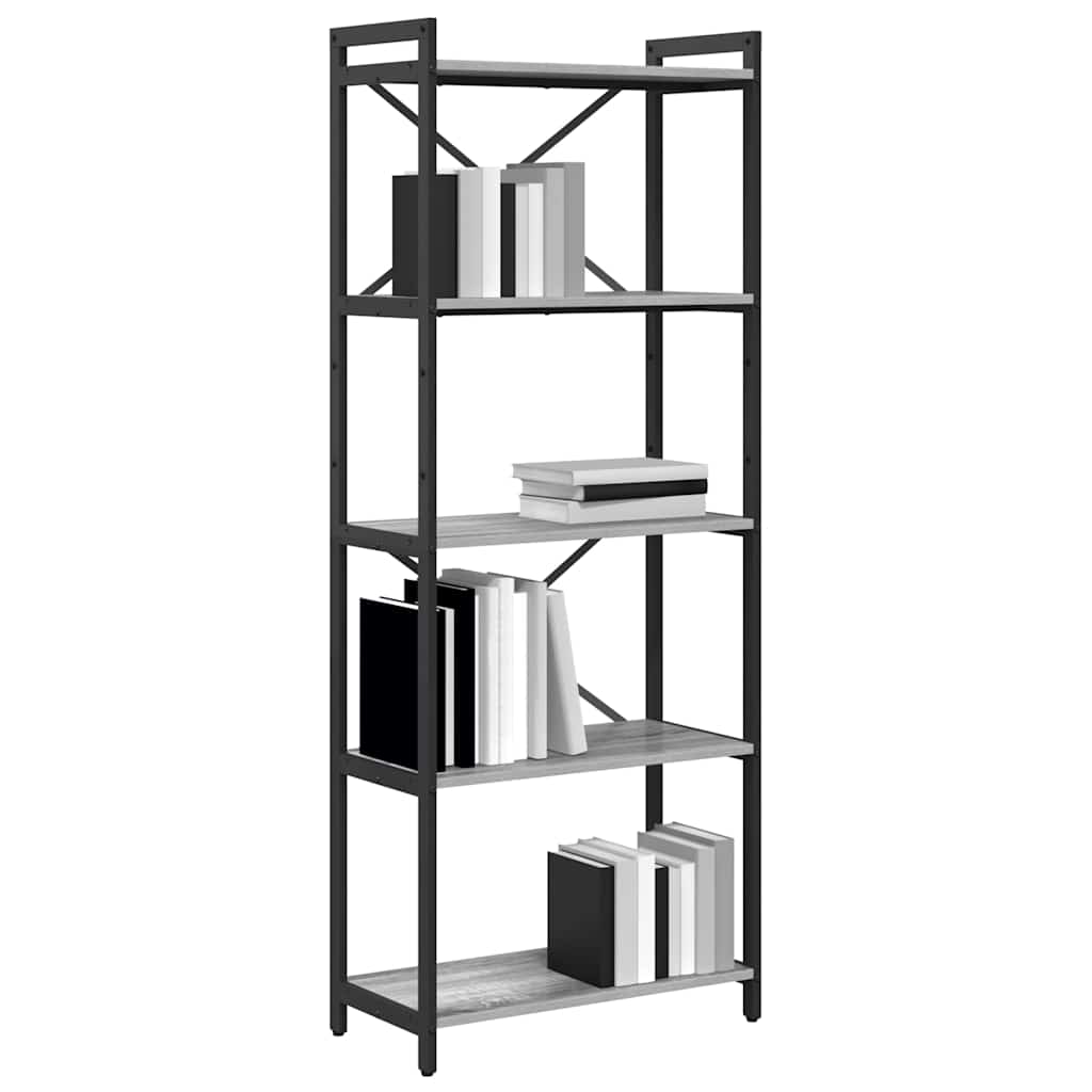 Libreria Grigio sonoma 60 x 30 x 153 cm Legno multistrato