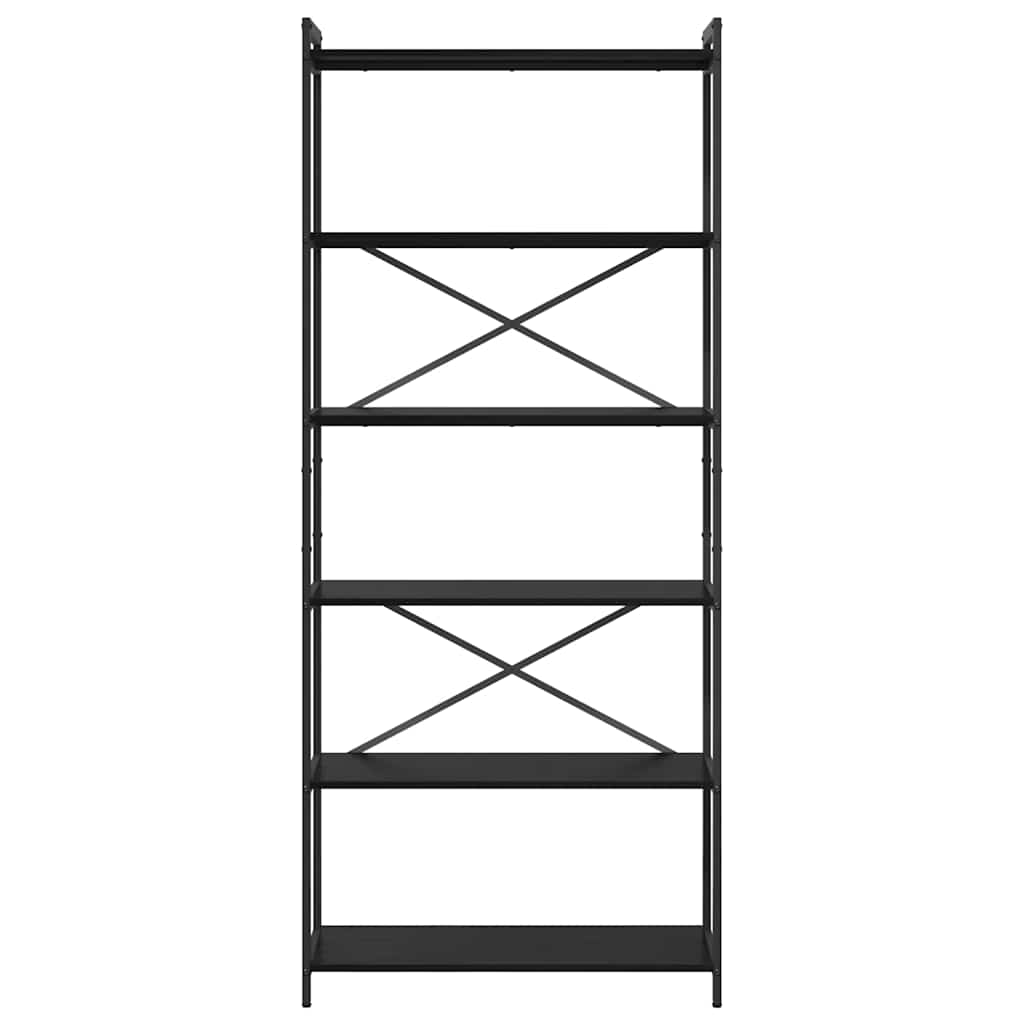 Libreria Rovere nero 80 x 30 x 188 cm Legno multistrato
