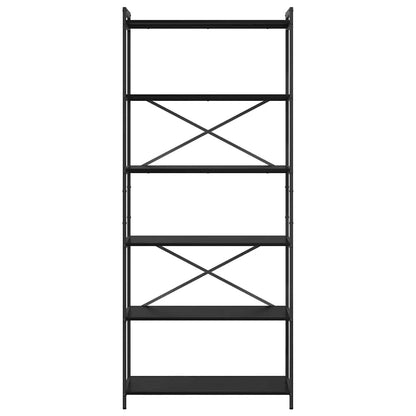 Libreria Rovere nero 80 x 30 x 188 cm Legno multistrato
