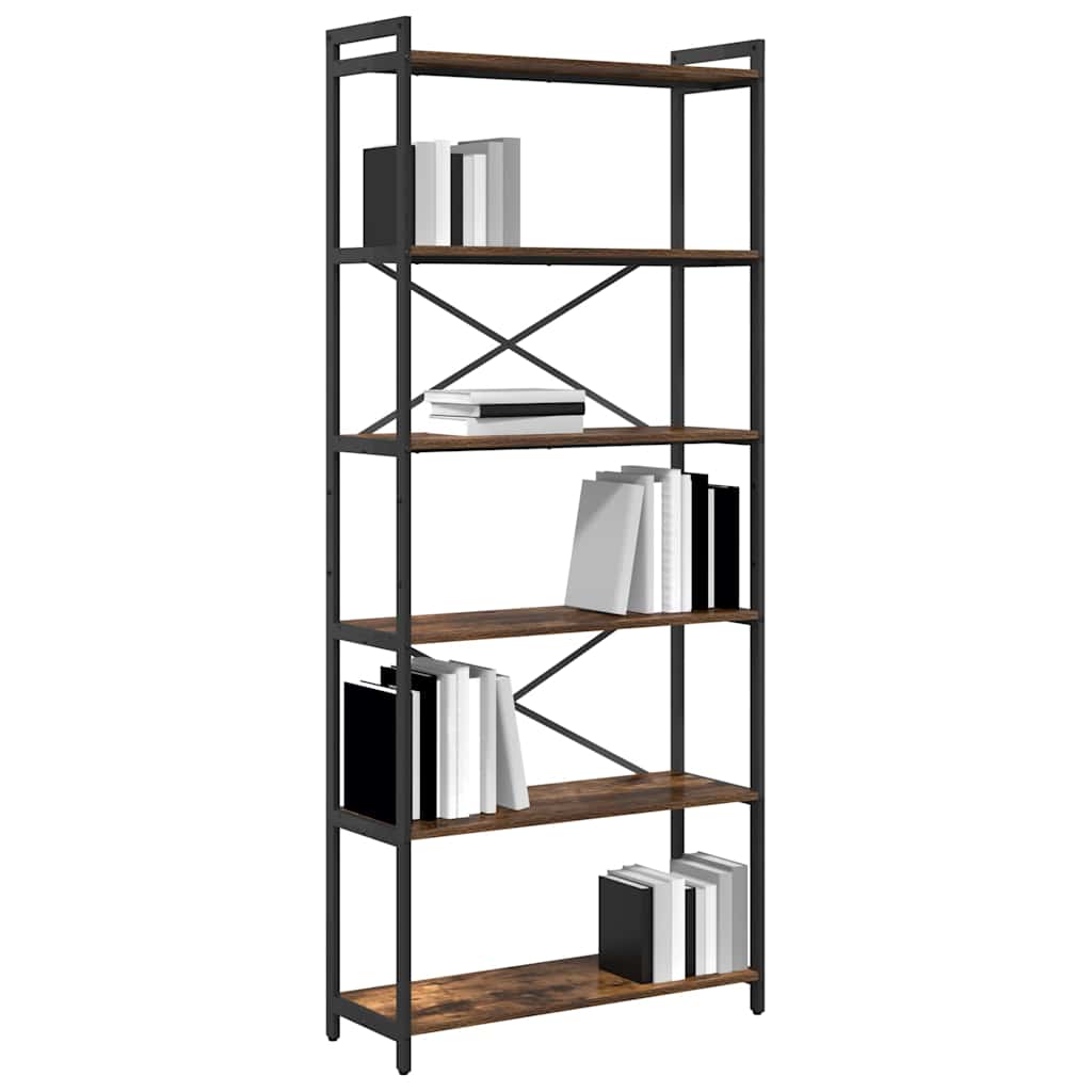 Libreria Rovere fumo 80 x 30 x 188 cm Legno multistrato