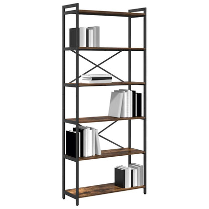 Libreria Rovere fumo 80 x 30 x 188 cm Legno multistrato