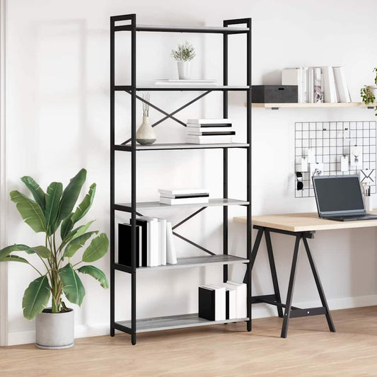 Libreria Grigio sonoma 80 x 30 x 188 cm Legno multistrato