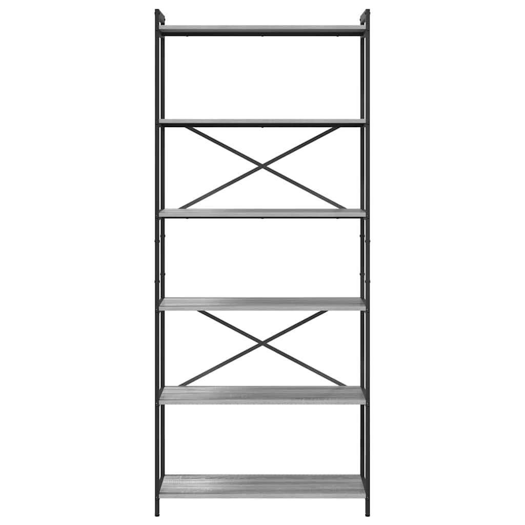 Libreria Grigio sonoma 80 x 30 x 188 cm Legno multistrato