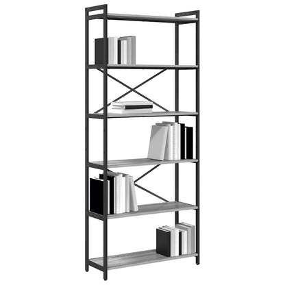 Libreria Grigio sonoma 80 x 30 x 188 cm Legno multistrato