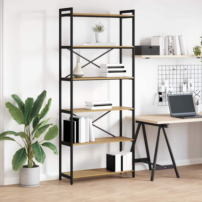 Libreria rovere artigianale 80 x 30 x 188 cm Legno multistrato