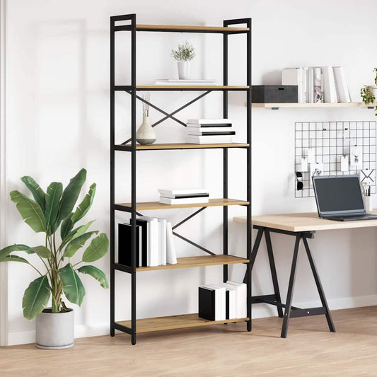 Libreria rovere artigianale 80 x 30 x 188 cm Legno multistrato