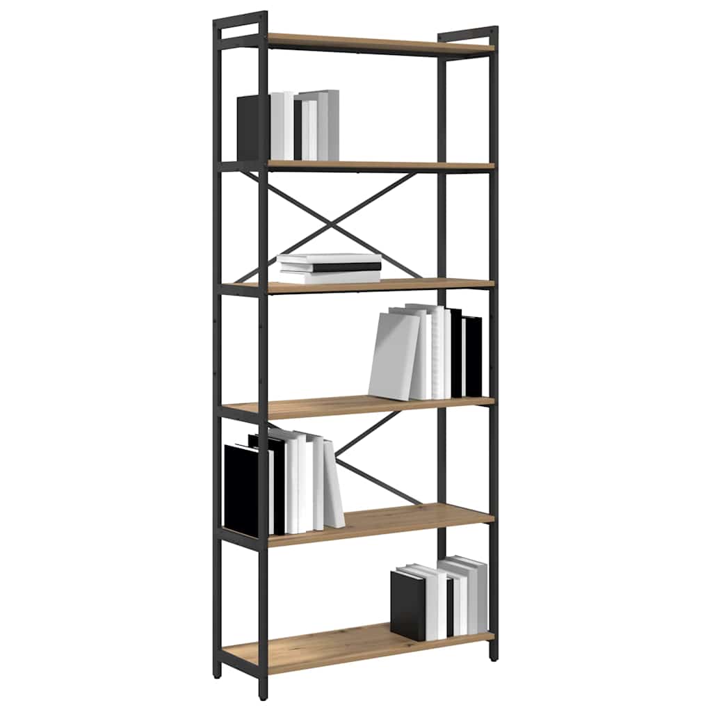 Libreria rovere artigianale 80 x 30 x 188 cm Legno multistrato