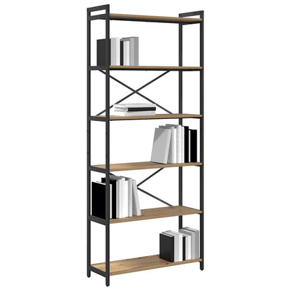 Libreria rovere artigianale 80 x 30 x 188 cm Legno multistrato