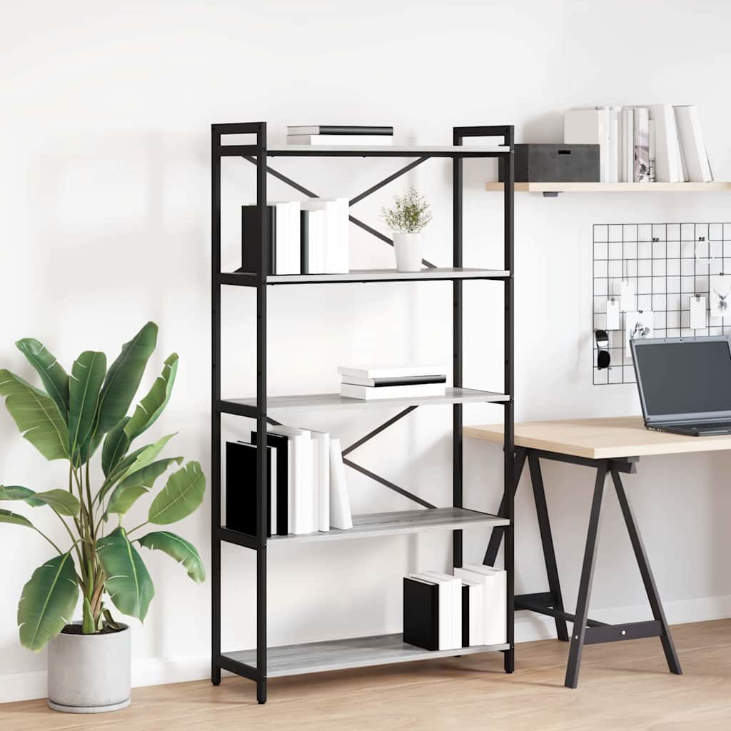 Libreria Grigio sonoma 80 x 30 x 153 cm Legno multistrato