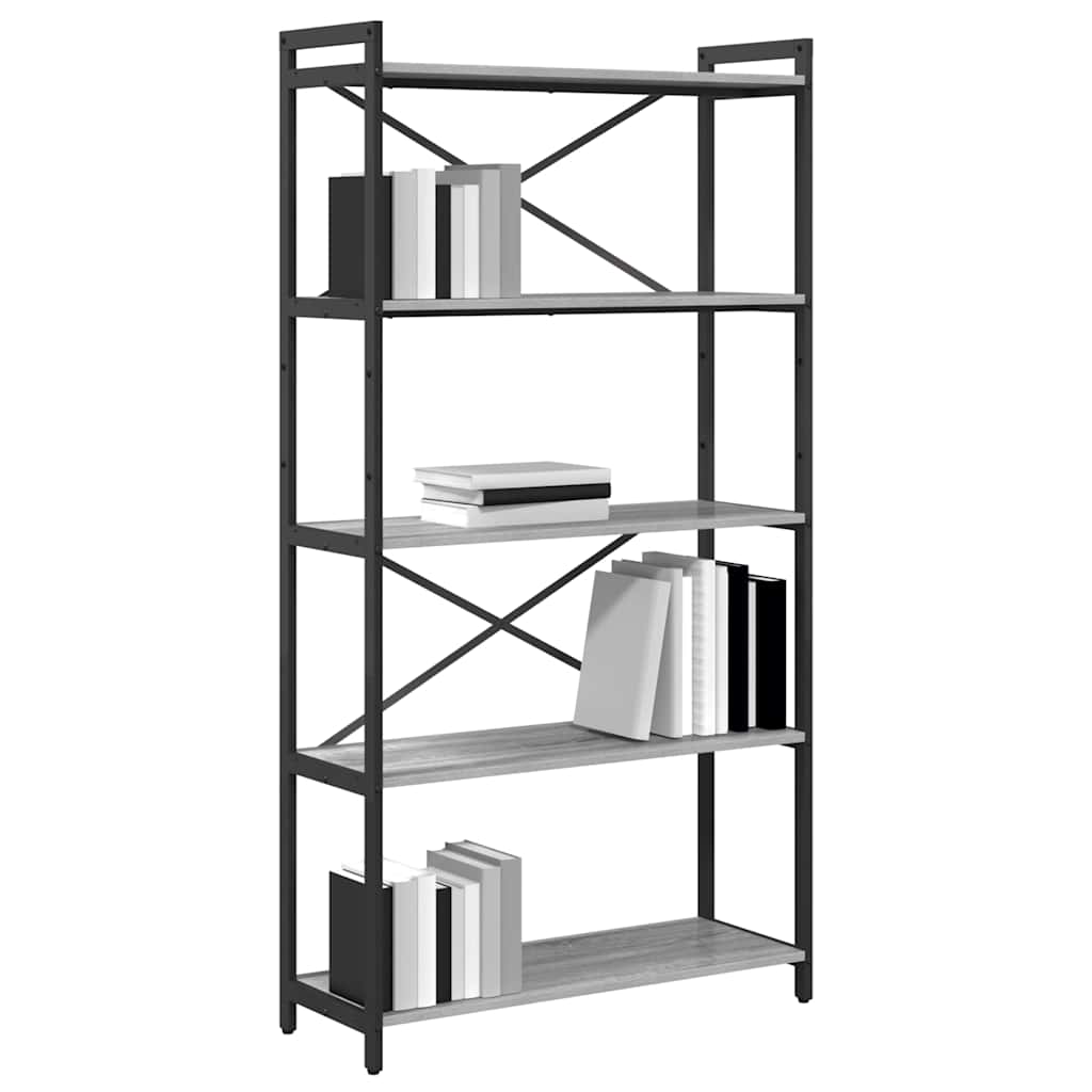Libreria Grigio sonoma 80 x 30 x 153 cm Legno multistrato